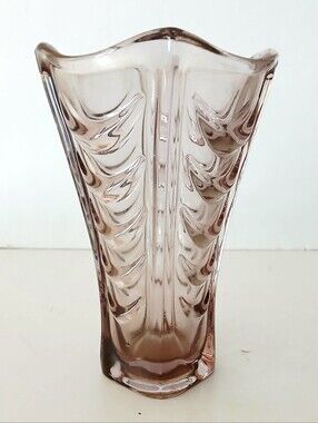 Vintage Smoky Pink Decorative Glass Vase